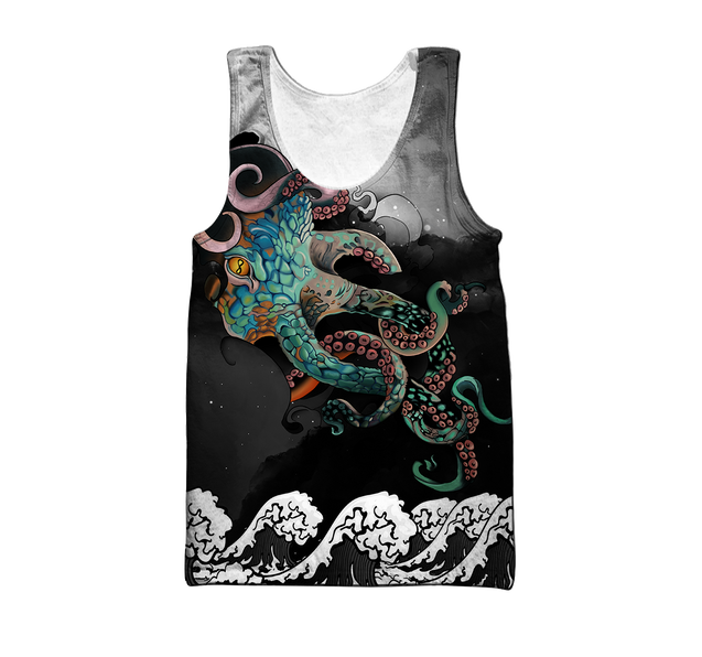 Premium Unisex Hoodie Japanese Octopus Irezumi Style ML