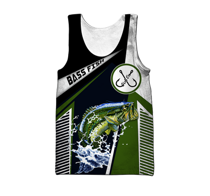 Custom name Bass Fishing in my head 3D design print shirts