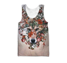 Wolf Floral 3D All Over Printed Unisex Deluxe Hoodie ML