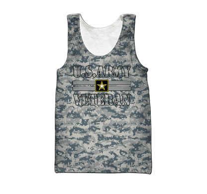 US Army Veteran Personalized Name 3D All Over Printed Unisex Hoodie