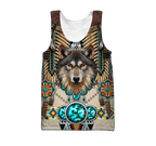 Premium Wolf Native American 3D All Over Printed Unisex Shirts