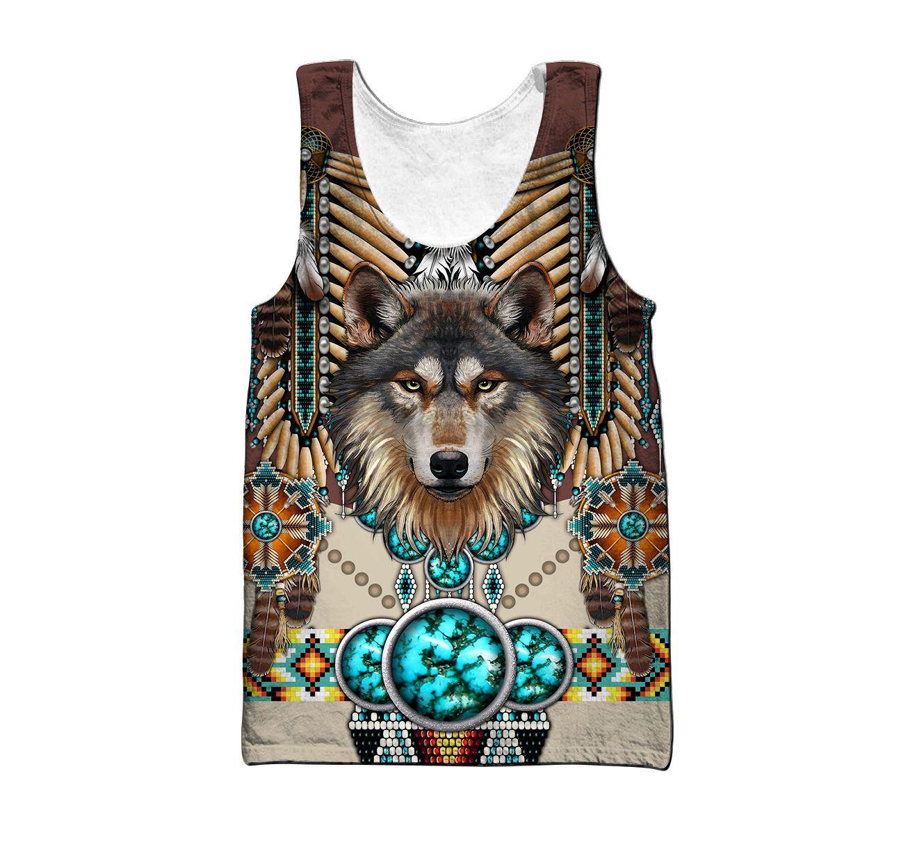 Premium Wolf Native American 3D All Over Printed Unisex Shirts