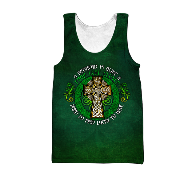 Premium Unisex Hoodie Irish St.Patrick  Celtic Cross And Shamrock  ML