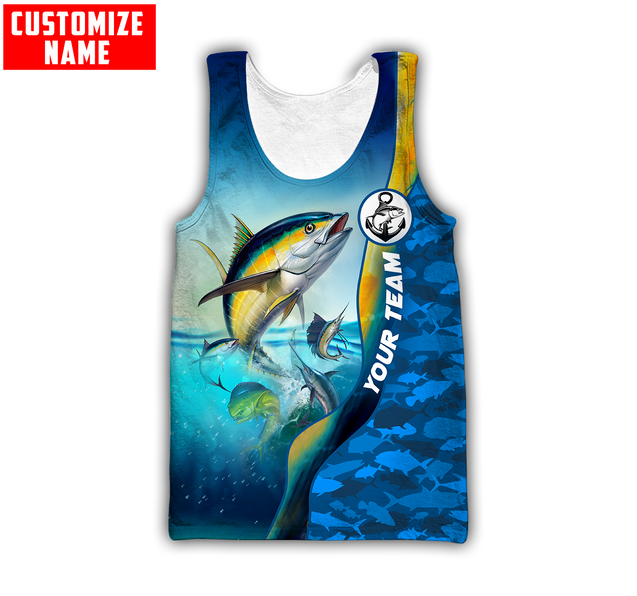 Custom name Tuna fishing Team Billfish 3D Design Printed Shirts