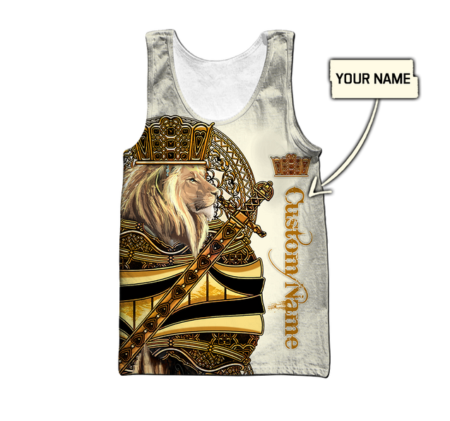 Summer Collection - Customized Name King Lion 3D All Over Printed Unisex Shirts