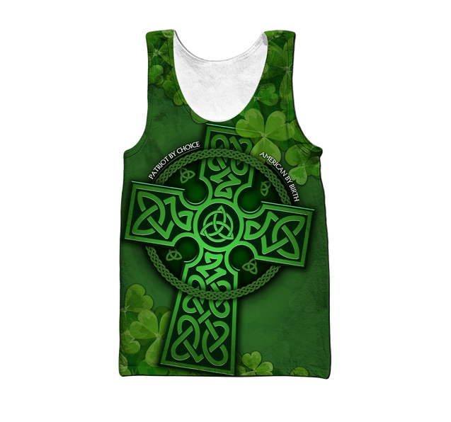 Premium Unisex Hoodie Irish St.Patrick  Celtic Cross And Shamrock  ML