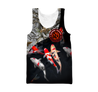 Custom name Koi fish underwater 3D Design print shirts