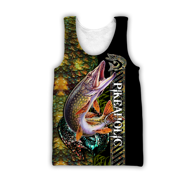 Fishaholic Northern Pike Fishing camo unisex 3d all over printed shirts