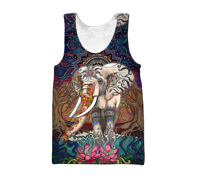 Mandala 3D All Over Printed Unisex Shirts Mandala Elephant