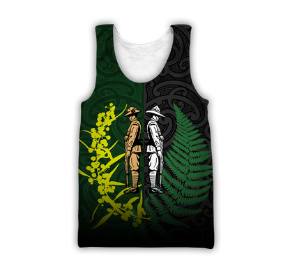 The ode remembrance Kiwi and Australia Soldier 3D print shirts