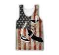 Custom name Hooked on fishing America design 3d print shirts