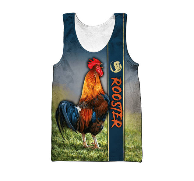 Rooster 3D All Over Printed Unisex Deluxe Hoodie ML