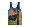 Rooster 3D All Over Printed Unisex Deluxe Hoodie ML