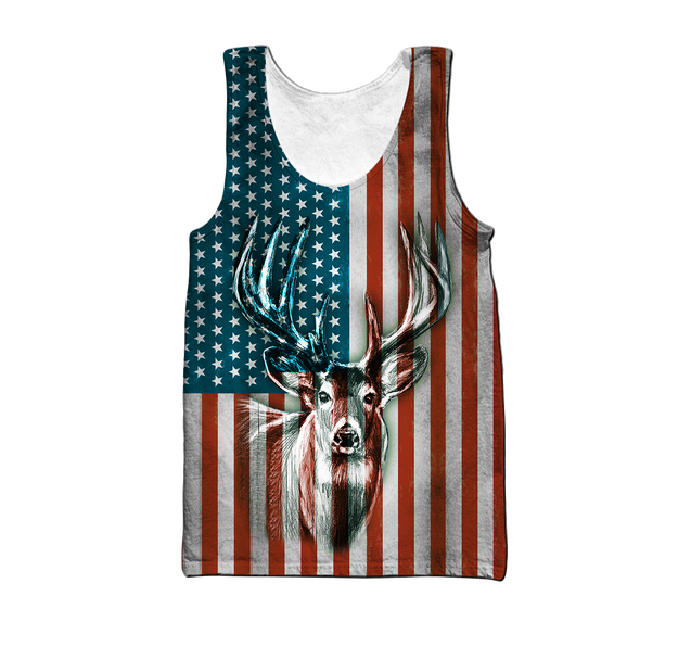 US Deer Persionalized Name 3D All Over Printed Shirts MH21052101