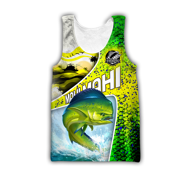 Custom name Mahi-mahi fishing scales design 3d print shirts