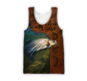 Trout Fishing water camo Cosplay leather 3D print shirts