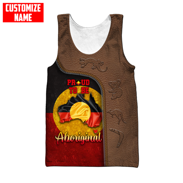 Totem Pattern Proud to be Aboriginal Flag 3D design printed summer shirts