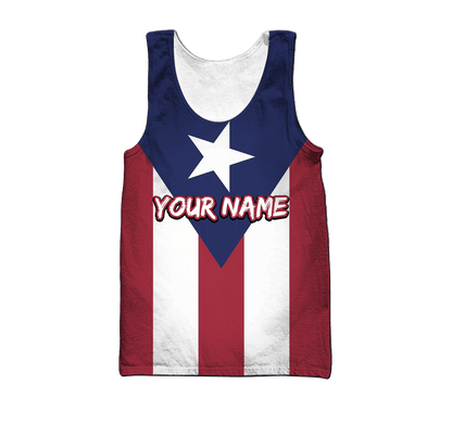 Customize Name Puerto Rico 3D All Over Printed Unisex Shirts