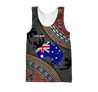 Custom name Australian Flag Aboriginal dots Zip pattern 3D printed summer shirts