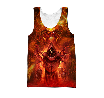 Premium Reaper Skull Fire 3D All Over Printed Unisex