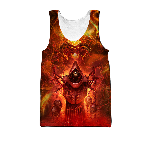 Premium Reaper Skull Fire 3D All Over Printed Unisex