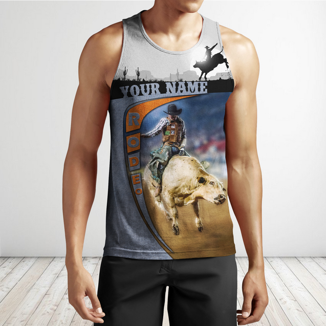 Personalized Name Bull Riding 3D All Over Printed Unisex Shirts Desert