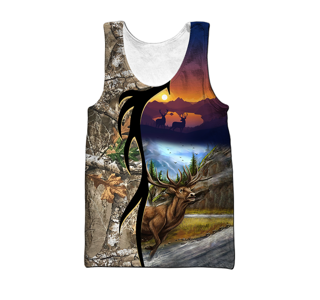 Deer Hunting 3D Over Printed Unisex Deluxe Hoodie ML