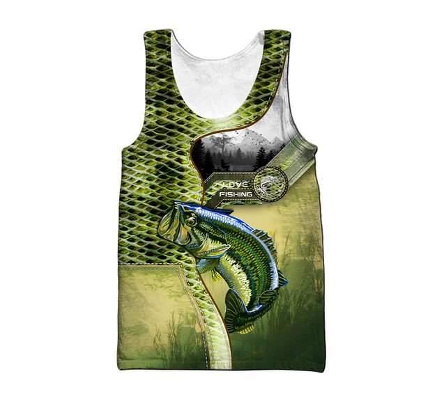 Custom name Bass Master Fishing camo 3D print shirts