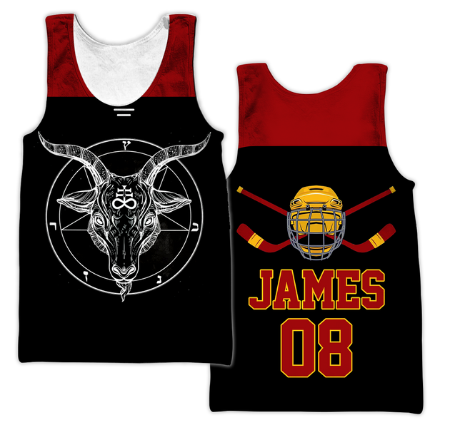 3D All Over Printed Hockey Satanic Unisex Shirts Custom Name Custom number  XT