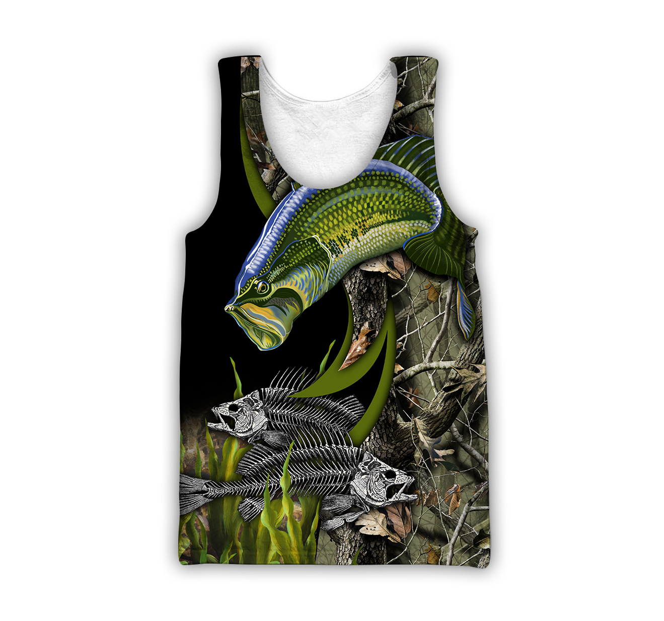 Bass Fishing Painting Fall Camo Reaper 3d print shirts