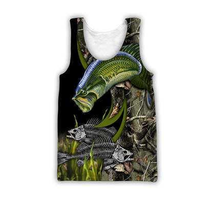 Bass Fishing Painting Fall Camo Reaper 3d print shirts