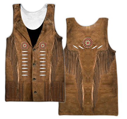 Native Cowboy Jacket No18 Cosplay 3D Over Printed Unisex Deluxe Hoodie ML