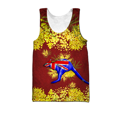 Custom name Australia Kangaroo Golden Wattle shirts
