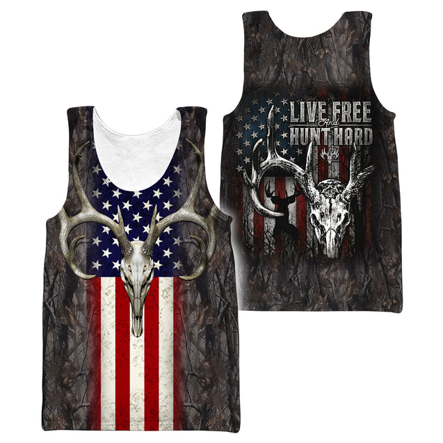 Live Free Hunt Hard 3D All Over Printed Unisex Shirts