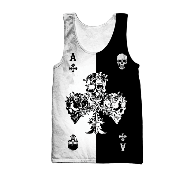 Ace Ckub Skull Gothic Art 3D All Over Printed Unisex Shirts