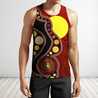 Custom name Aboriginal Flag Circle Dot Painting Art 3D design summer shirts