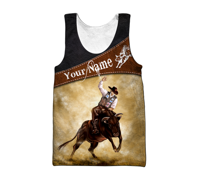 Customize Name Bull Riding 3D All Over Printed Unisex Shirts Cowboy