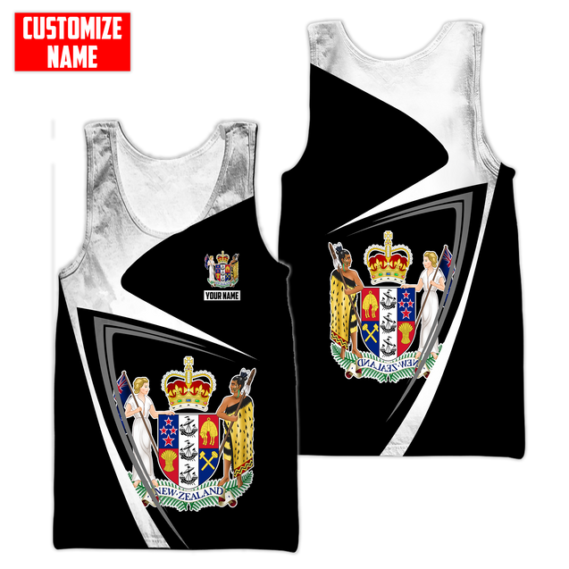 New Zealand Aotearoa Coat Of Arm Army Camou Personalize 3D Unisex Hoodie