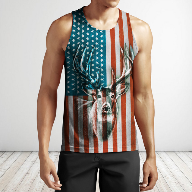 US Deer Persionalized Name 3D All Over Printed Shirts MH21052101