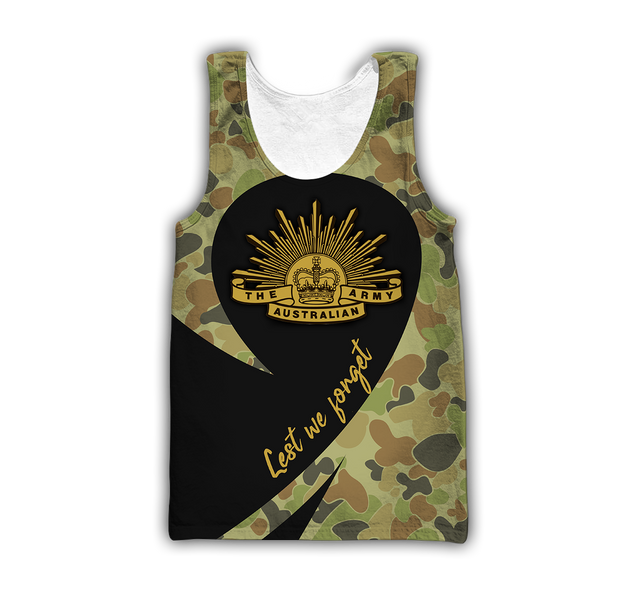 Anzac Day Lest We Forget Australian Army Camo 3D Printed Unisex Shirts TN