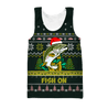 Trout Fishing Fish on Christmas Hat 3D Shirts