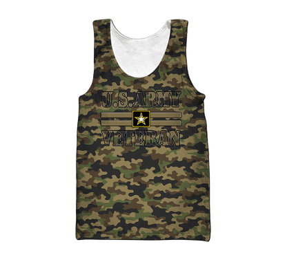 US Army Veteran Personalized Name 3D All Over Printed Unisex Hoodie