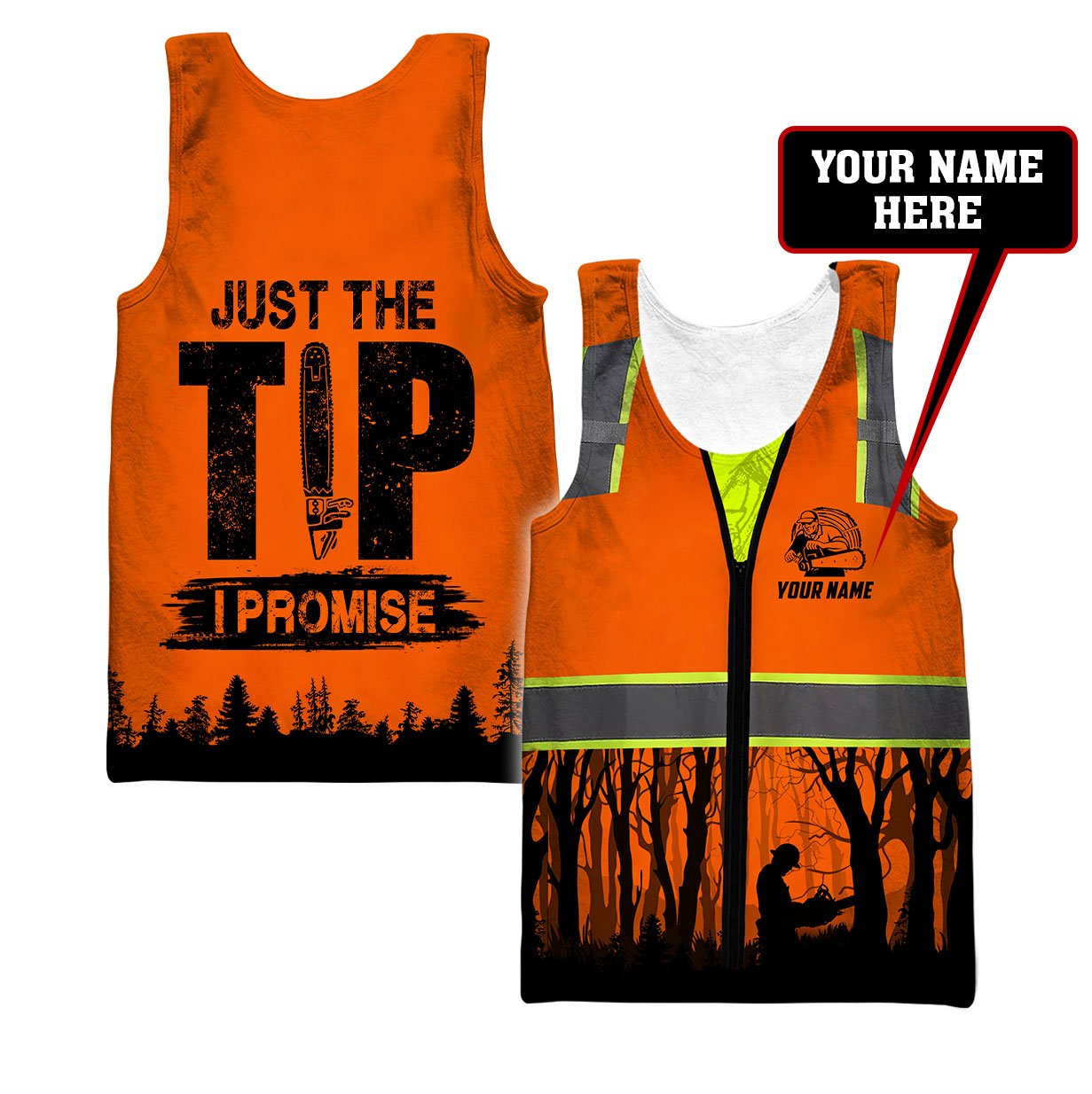 Premium Personalized 3D Printed Logger Safety Just The Tip MEI