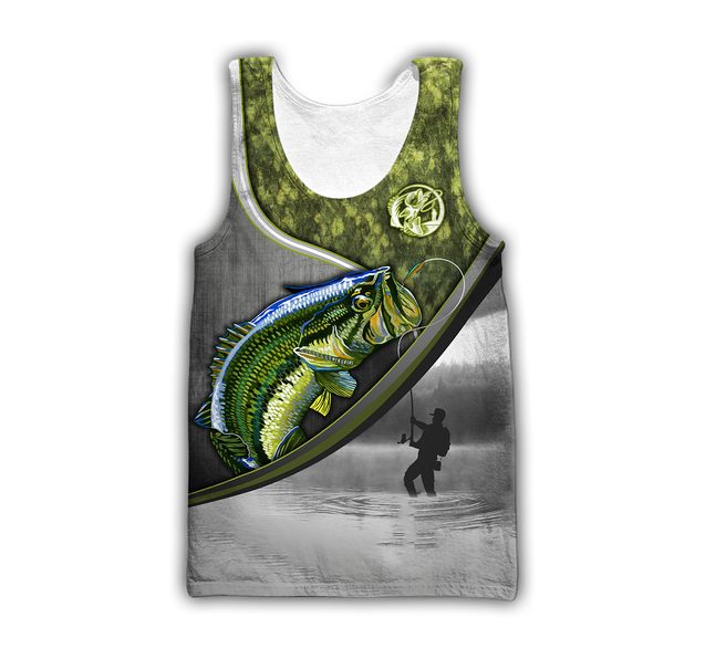 Custom name Bass fishing Fisherman Camo 3D Design print shirts