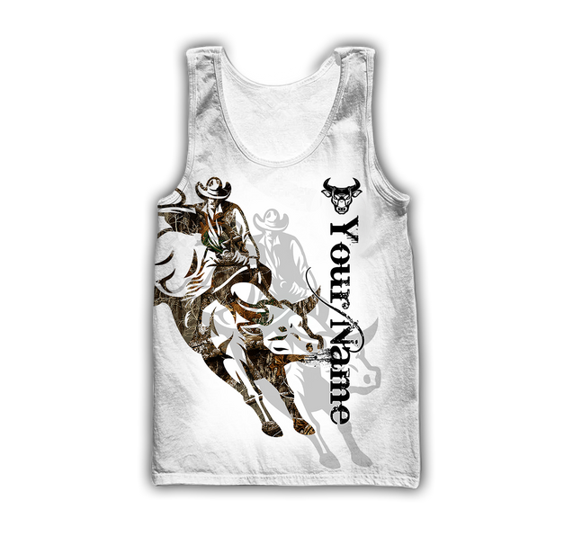 Personalized Name Bull Riding 3D All Over Printed Unisex Shirts Tattoo Ver 2