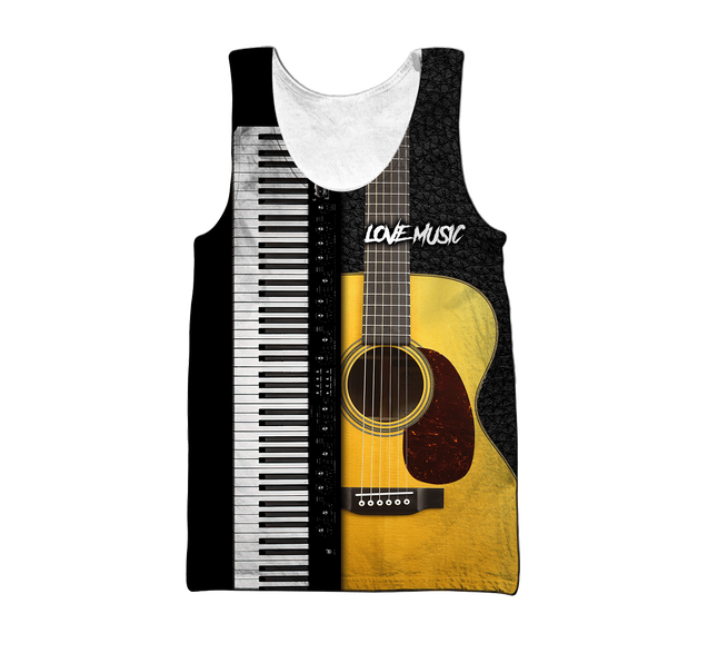 Piano Guitar Musical Instrument 3D All Over Printed Hoodie For Men And Women