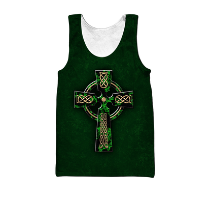 Irish St.Patrick cross 3d hoodie shirt for men and women custom name