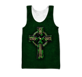 Irish St.Patrick cross 3d hoodie shirt for men and women custom name