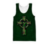 Irish St.Patrick cross 3d hoodie shirt for men and women custom name