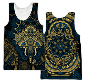 Elephant Royal Mandala Premium 3D All Over Printed Unisex Tank Top